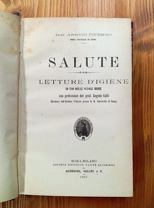 Salute. Letture d'igiene ad uso delle scuole medie - copertina