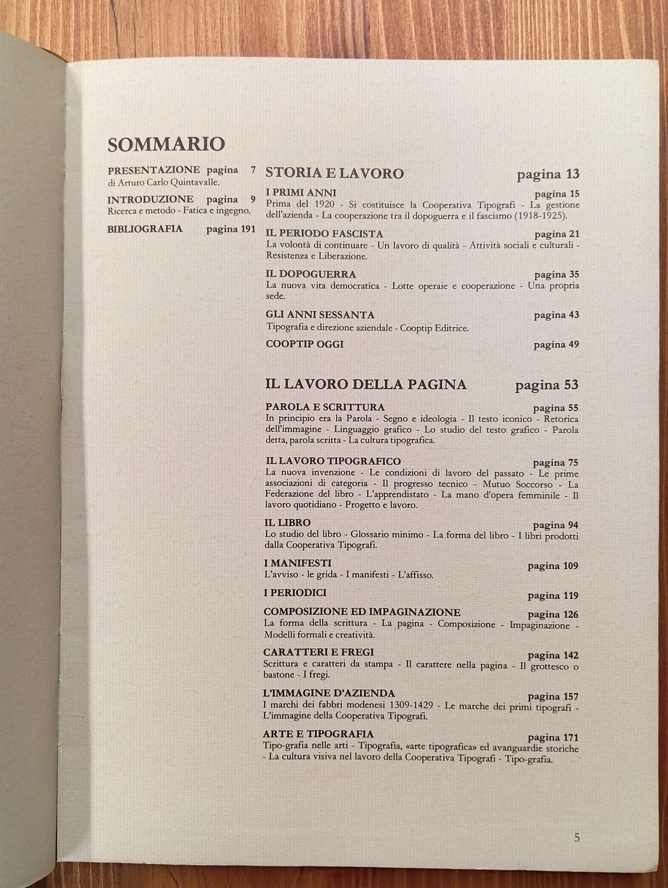 pagina come lavoro. Cultura tipografica e storia nel lavoro della Cooperativa Tipografi di Modena dal 1920 ad oggi