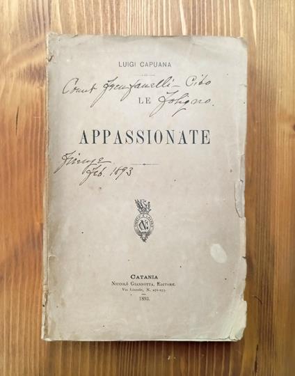 Le appassionate - Luigi Capuana - copertina