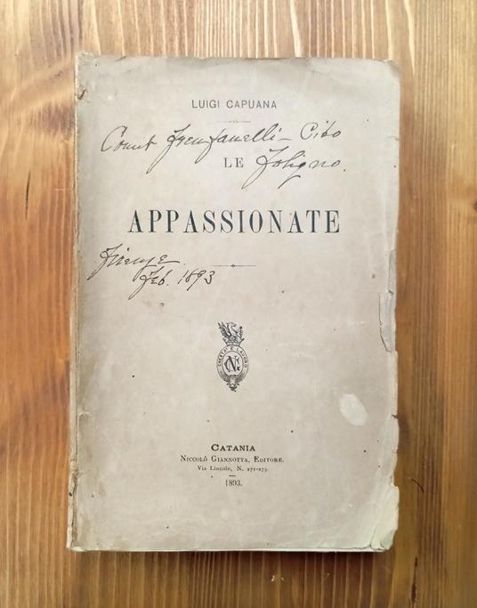 Le appassionate - Luigi Capuana - copertina