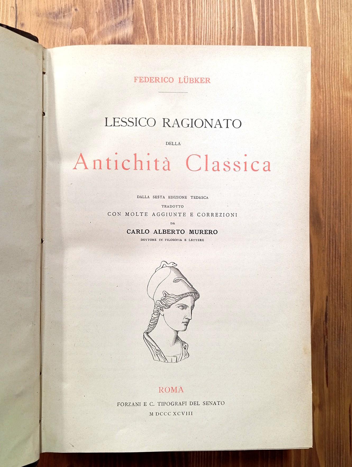 Lessico ragionato della antichità classica