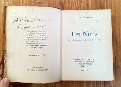 Les nuits - Alfred de Musset - copertina