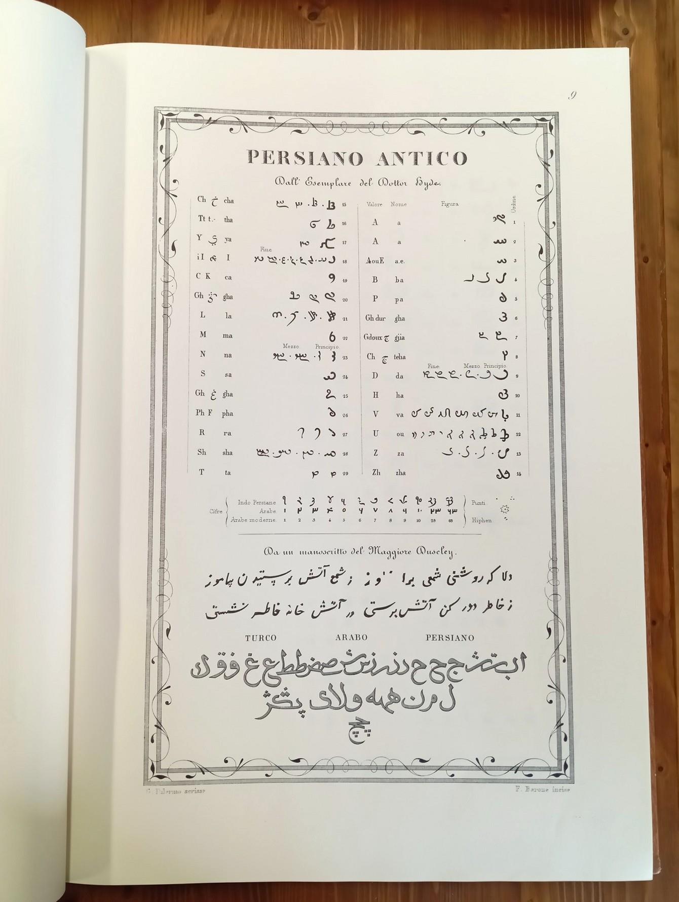 Grande album di calligrafia dedicato da G. Palermo [...] Cento tavole in rame incise dai primi bulini del reale Officio topografico, adorne di stemmi, nodi, arabeschi e simboli, contenenti 160 alfabeti delle diverse nazioni usati nel corso di 34 seco