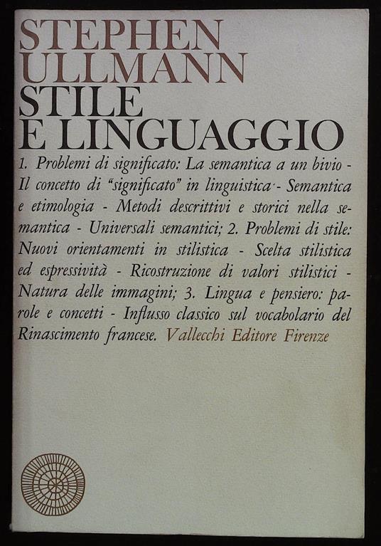 Stile e linguaggio - Stephen Ullmann - copertina