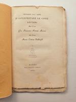 Intorno all'arte d'interpretare le cifre, lettera del conte Gio Francesco Ferrari Moreni al Conte Mario Dottore Valdrighi