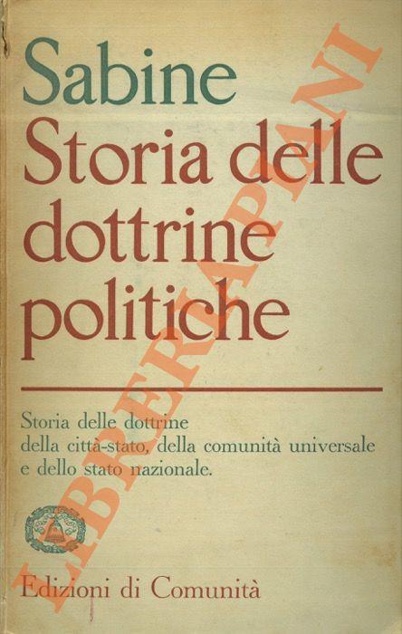 Storia delle dottrine politiche.