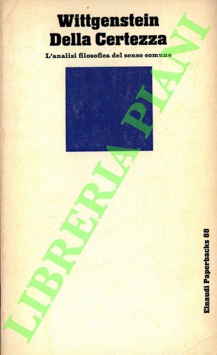 Della Certezza. L'analisi filosofica del senso comune - Ludwig Wittgenstein - copertina