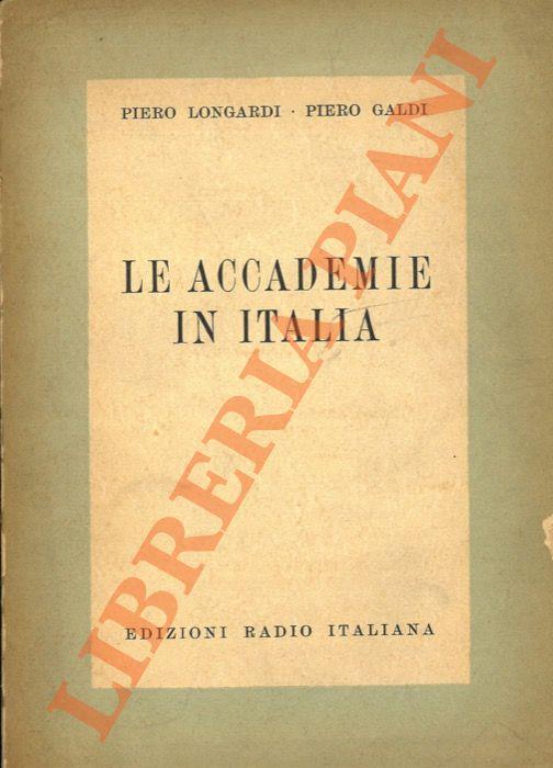 Le Accademie in Italia - Piero Leonardi - copertina