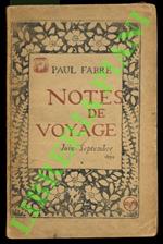 Notes de voyage. Juin-Septembre 1894.