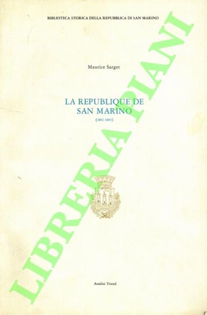 République de San Marino (1892-1893). - copertina