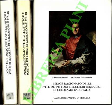 Indice ragionato delle “Vite de' pittori e scultori ferraresi” di Gerolamo Baruffaldi - copertina
