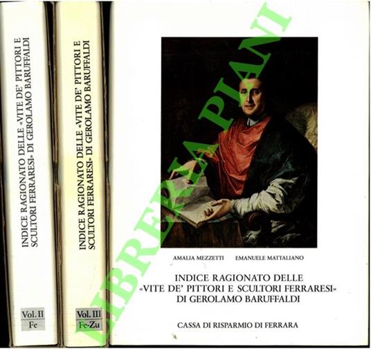 Indice ragionato delle “Vite de' pittori e scultori ferraresi” di Gerolamo Baruffaldi - copertina
