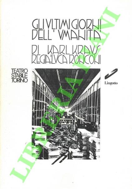 Gli ultimi giorni dell'umanità - Karl Kraus - copertina