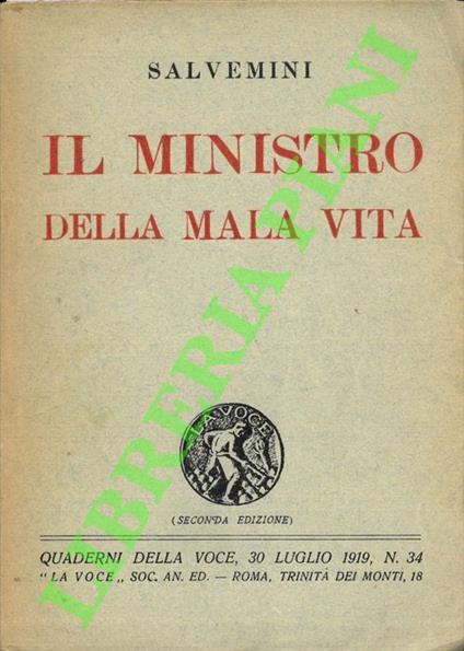 Il ministro della mala vita. Con scritti di Ugo Ojetti e Luigi Locatelli - Gaetano Salvemini - copertina