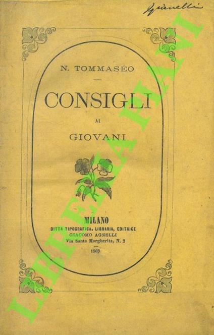 Consigli ai giovani - Niccolò Tommaseo - copertina