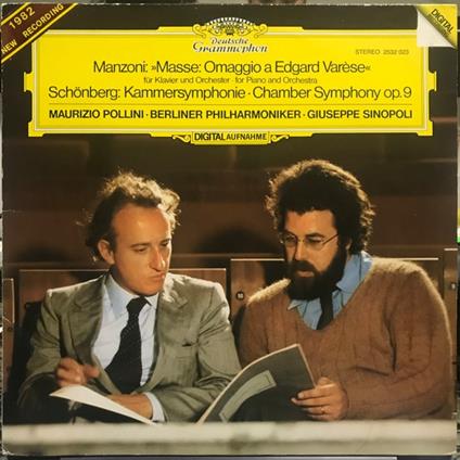 Masse Omaggio A Edgard Varese - (Schonberg) Kammersymphonie - Vinile LP di Arnold Schönberg,Giacomo Manzoni,Maurizio Pollini,Berliner Philharmoniker,Giuseppe Sinopoli