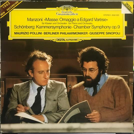 Masse Omaggio A Edgard Varese - (Schonberg) Kammersymphonie - Vinile LP di Arnold Schönberg,Giacomo Manzoni,Maurizio Pollini,Berliner Philharmoniker,Giuseppe Sinopoli