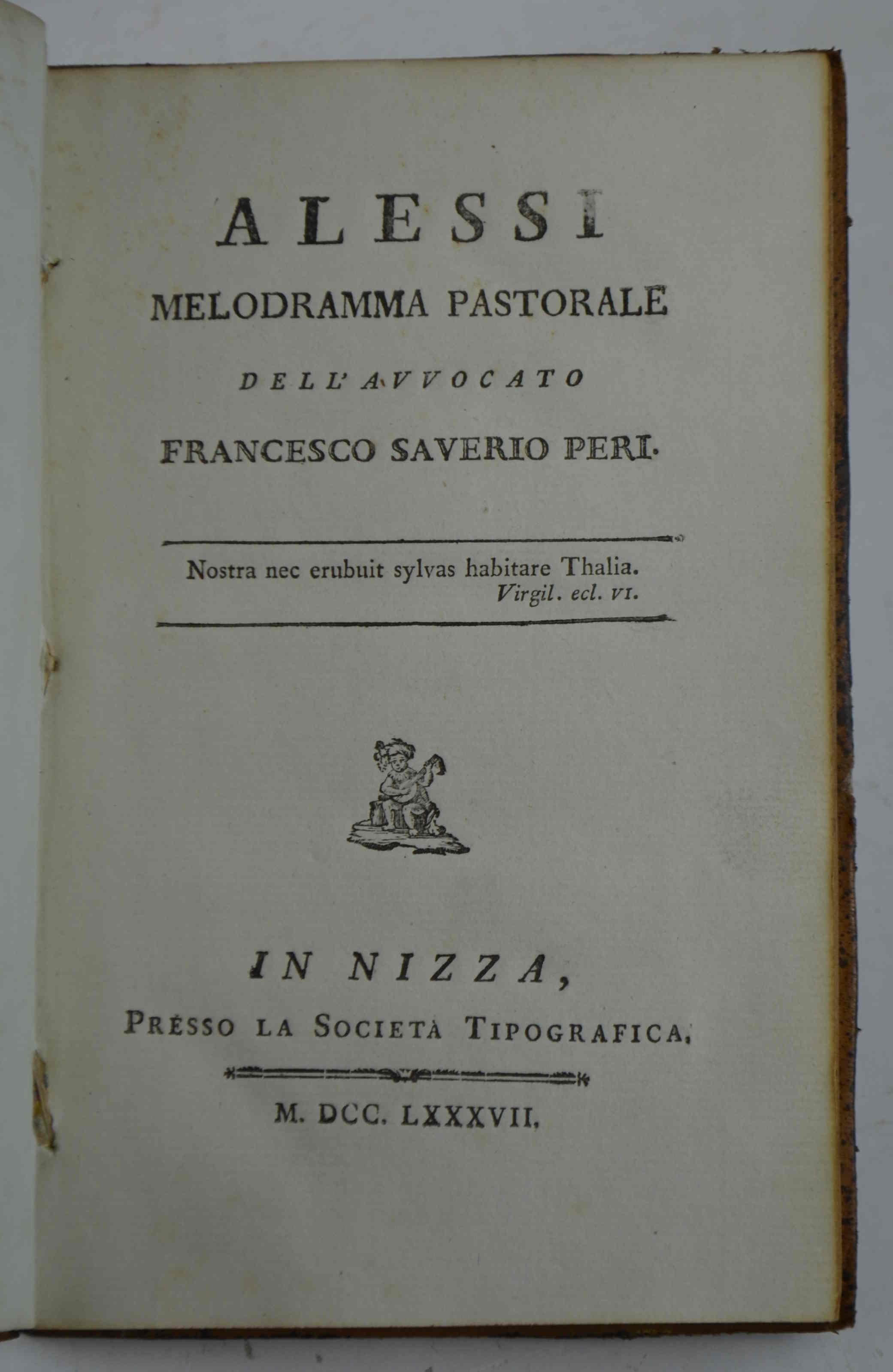 Alessi. Melodramma pastorale dell'avvocato Francesco Saverio Peri
