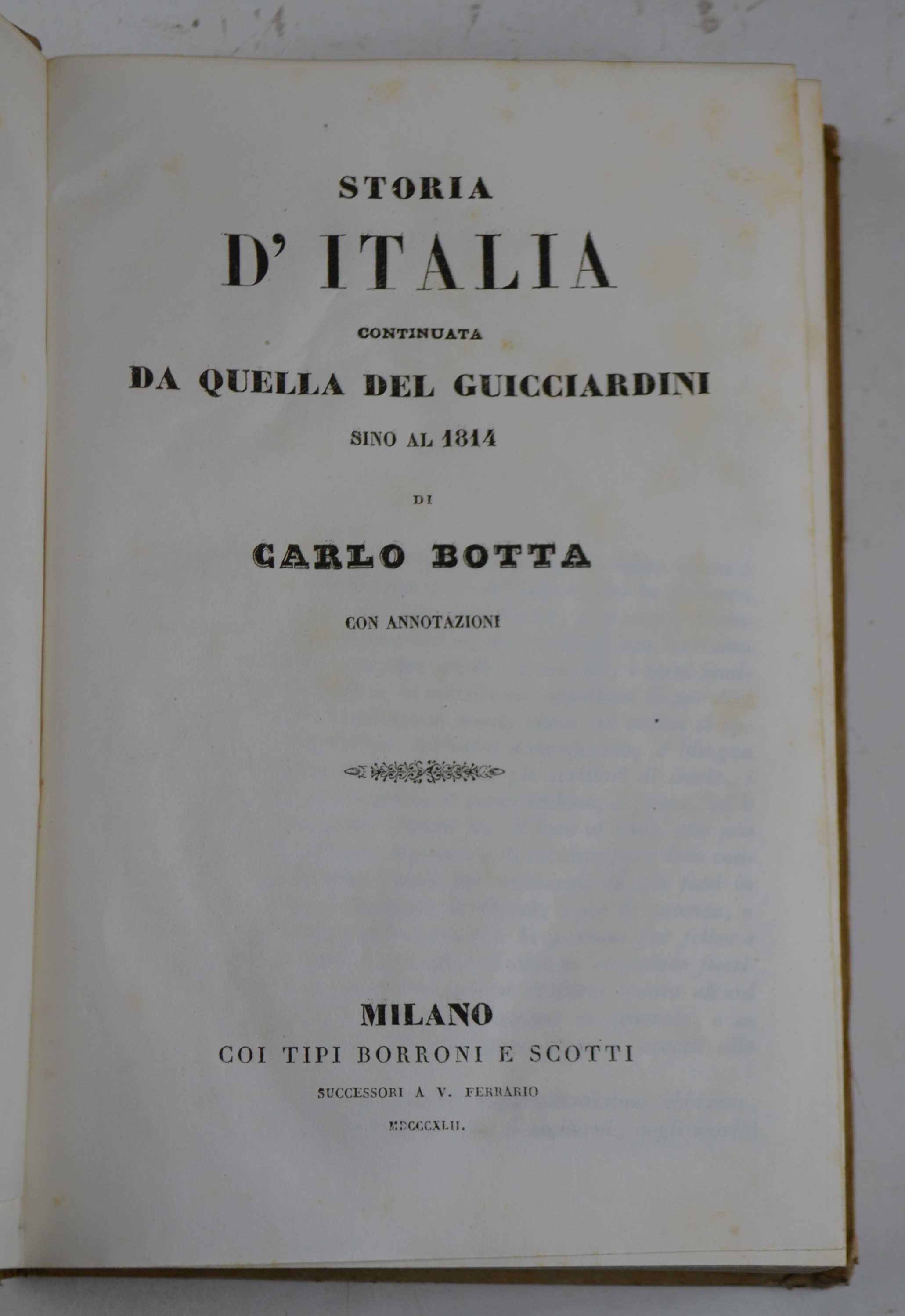 Storia d'Italia continuata da quella del Guicciardini sino al 1789