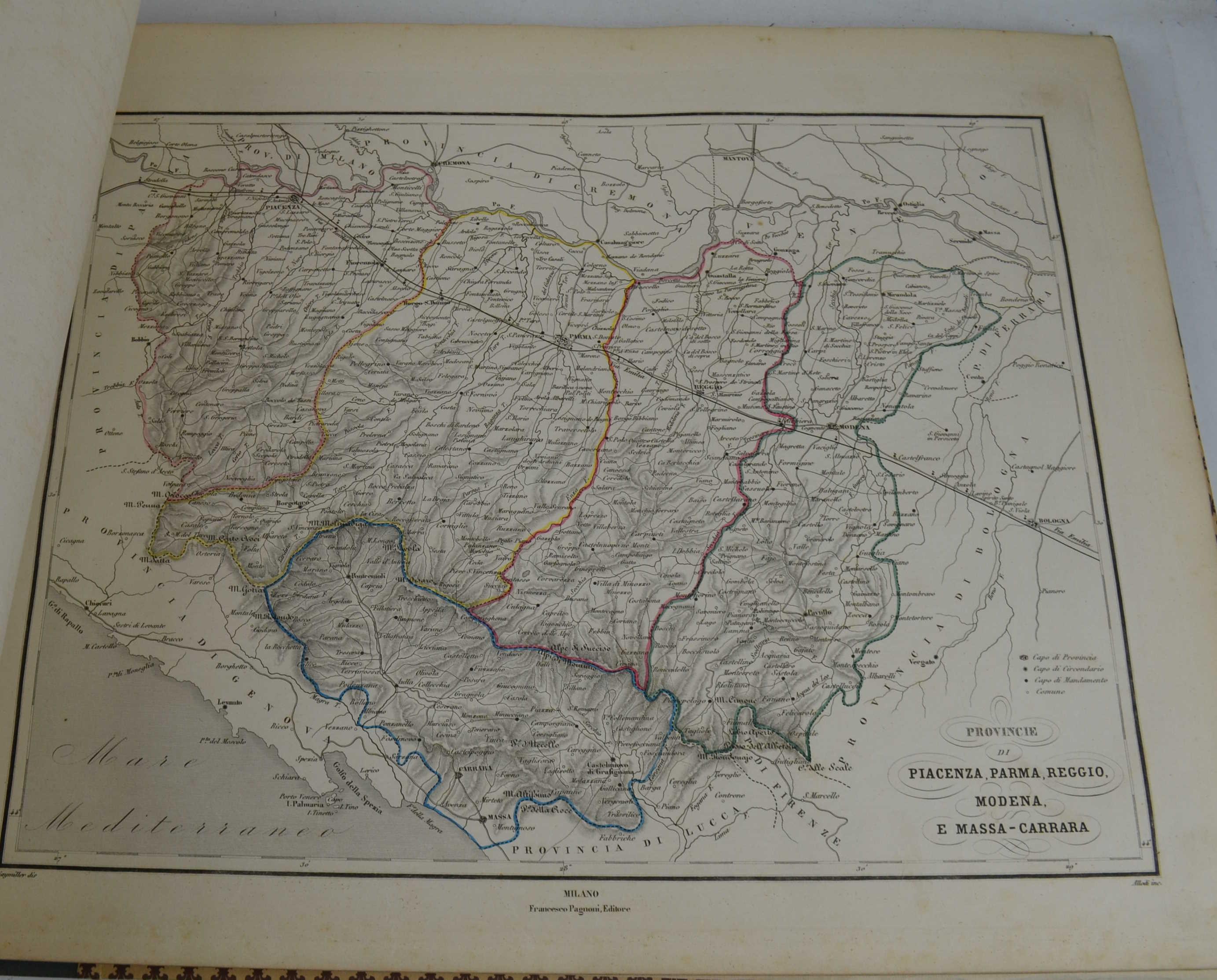Atlante di Geografia Universale cronologico, storico, statistico e letterario… disegnato ed inciso da Filippo Naymiller e Pietro Allodi ed illustrato da Ratti, Vajani, Basile, Baldi, Barbieri e Fiorentini
