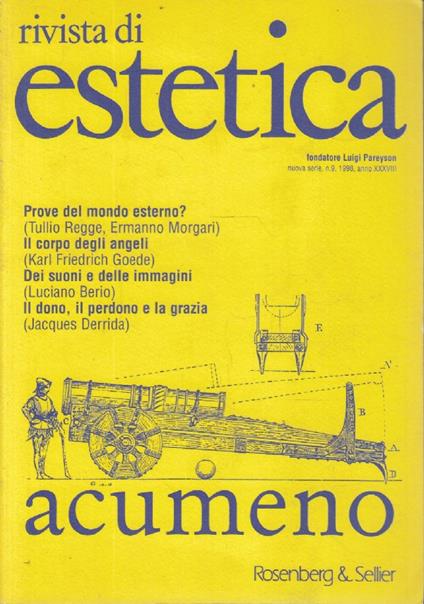 Rivista di estetica n. 9 1998 - copertina