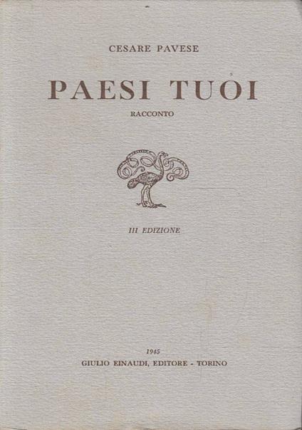 Paesi tuoi. Racconto - Cesare Pavese - copertina