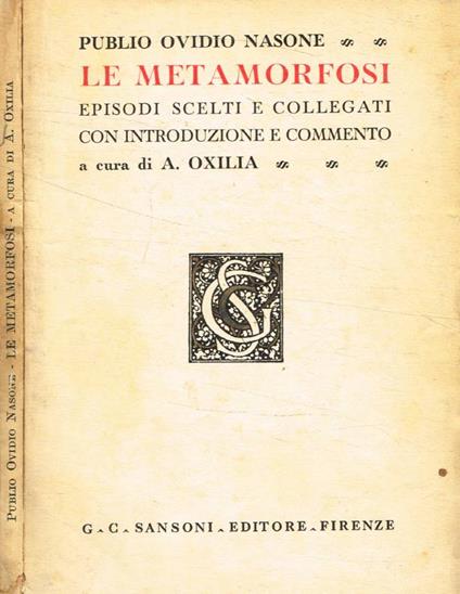 Le metamorfosi - P. Nasone Ovidio - copertina
