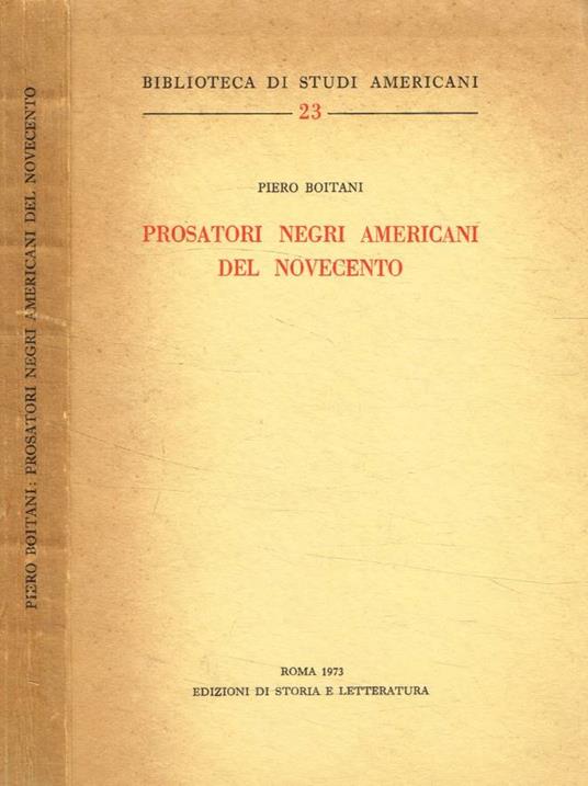 Prosatori negri americani del Novecento - Piero Boitani - copertina