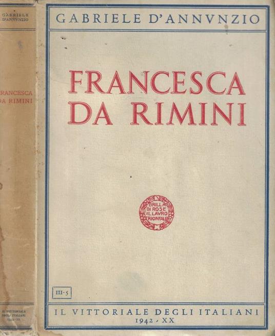 Francesca da Rimini - Gabriele D'Annunzio - copertina