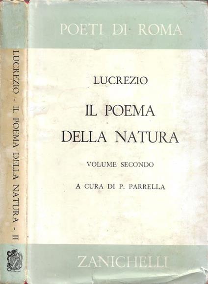 Il Poema della Natura. Vol. II - Tito Lucrezio Caro - copertina