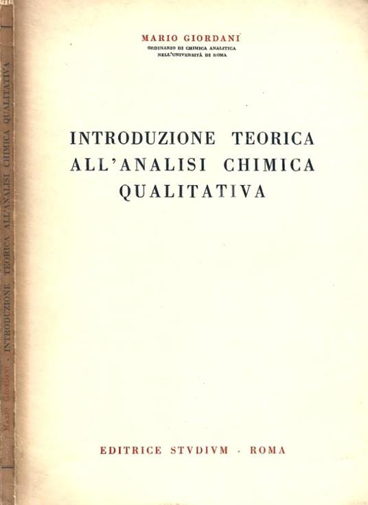 Introduzione teorica all'analisi chimica qualitativa - Mario Giordani - copertina