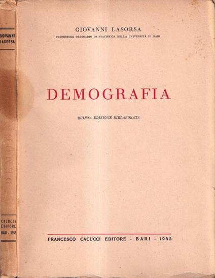 Demografia - Giovanni Lasorsa - copertina