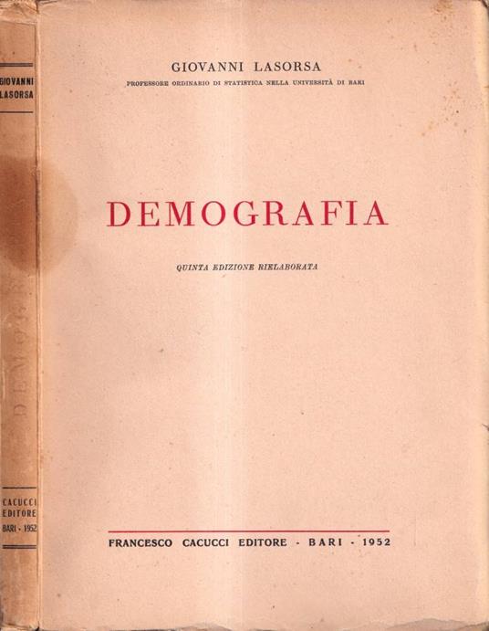 Demografia - Giovanni Lasorsa - copertina