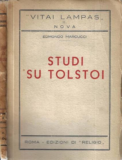 Studi su Tolstoi - Edmondo Marcucci - copertina