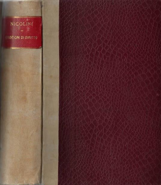 Quistioni di diritto - Nicola Nicolini - copertina