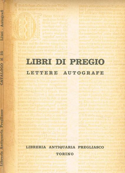 Libri di pregio. Lettere autografe - copertina