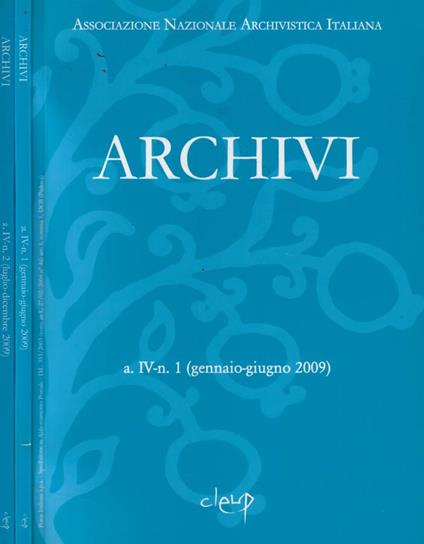 Archivi Anno 2009 - copertina