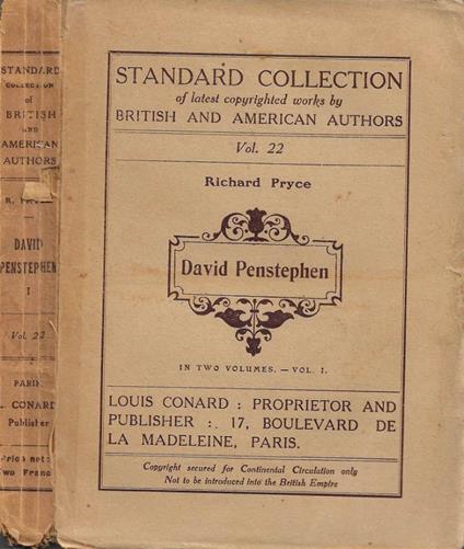David Penstephen. Vol. I - copertina