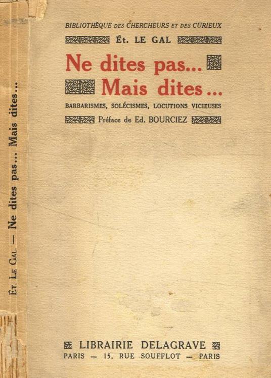 Ne dites pas…mais dites… - copertina