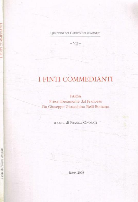 I finti commedianti - copertina