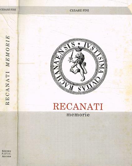 Recanati. Memorie - Cesare Fini - copertina