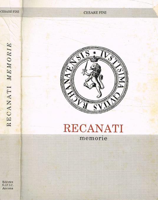 Recanati. Memorie - Cesare Fini - copertina