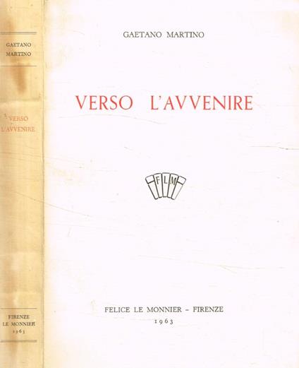 Verso l'avvenire - Gaetano Martino - copertina