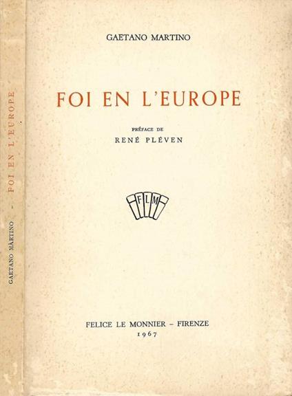 Foi en l'europe - Gaetano Martino - copertina