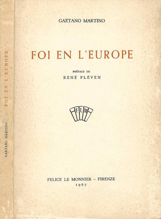 Foi en l'europe - Gaetano Martino - copertina