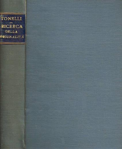 Alla ricerca della personalità - Luigi Tonelli - copertina