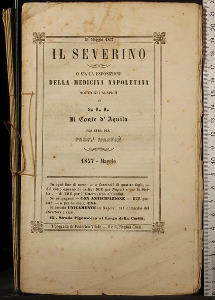 Il Severino O Sia La Esposizione… Maggio - copertina