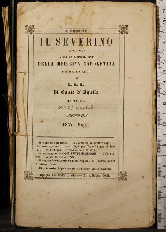 Il Severino O Sia La Esposizione… Maggio - copertina