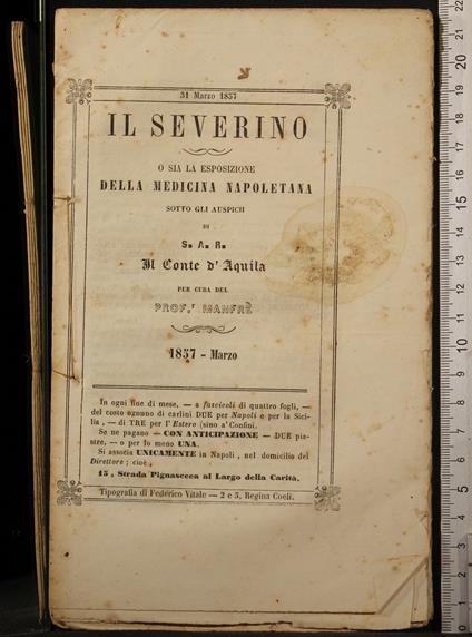 Il Severino O Sia La Esposizione… Marzo - copertina