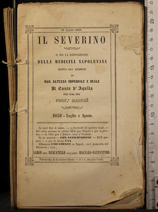 Il Severino O Sia La… Luglio E Agosto - copertina